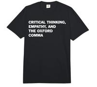 Critical Thinking Empathy and The Oxford Comma Funny Grammar Comfort Colors Adult Heavyweight T-Shirt