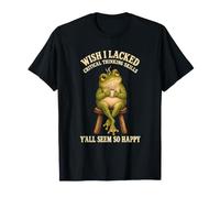 Critical Thinking Frog Coffee Overthinking Humour T-Shirt
