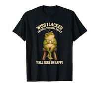 Critical Thinking Frog Coffee Overthinking Humour Value Graphic T-Shirt