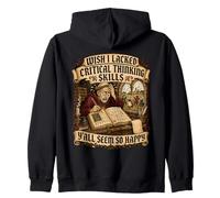 Critical Thinking Skills Funny Overthinker Monk Zip Hoodie