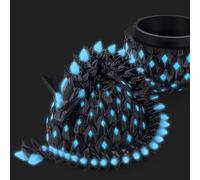 critigulf Glow-in-the-Dark 3D Printed Dragon Egg 29.2 cm Extra Nightlight Toy with Rainbow Aqua Lava and Golden (Nightlight Blue)