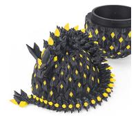 critigulf Glow-in-the-Dark 3D Printed Dragon Egg 29.2 cm Extra Nightlight Toy with Rainbow Aqua Lava and Golden (Gold)