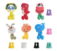 CRITIVE-S 12PCS Silicone Toothbrush Holder Wall Mounted, 6PCS Animal Toothbrush Holders for Bathroom with Suction Cup, 6PCS Self-adhesive Tooth Brush Holder, Multi-Function Hooks (Style Random)