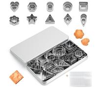 CRITIVE-S 30 PCS Cookie Cutters Set with 10 Cookie Bags, 10 Shapes Biscuit Pastry Cutters for Baking, Stainless Steel Cake Mould with Iron Box for DIY Fondant Dough Sugarcraft Pastry Cake Decoration