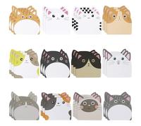 CRITIVE-S 36PCS Sticky Notes Set Cartoon Animal, Pastel Sticky Note Shaped Memo Note Pads, Self-Stick Notes Cute Stationery Supplies Page Markers, Cat Book Annotation Tabs for Home Office School Gift