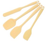 CRITIVE-S 4PCS Silicone Spatula Set, Heat Resistant Rubber Spatulas Seamless Design Kitchen Utensils Set for Baking Cooking and Mixing, Food Grade Non Stick Dishwasher Safe (Light Yellow)