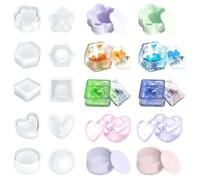 CRITIVE-S 5PC Epoxy Resin Silicone Moulds, Jewellery Storage Box Home Decor