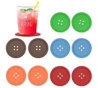 CRITIVE-S Silicone Drink Coasters Set of 10, Placemats Button Table Mats