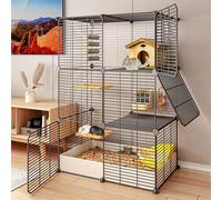 Critter Nation 2-3 Layer Cage - DIY Design Indoor Habitat for Chinchilla, Hamster, Rabbit, Rats, Ferret and Small Animals (75 * 37 * 110cm)