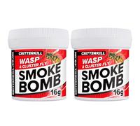 CritterKill 16g Cluster Fly and Wasp Killer Smoke Bomb Fogger Twin Pack - Targets Hard to Reach Places and Nests - Use in Attics, Garages and Lofts - Covers 1012m3