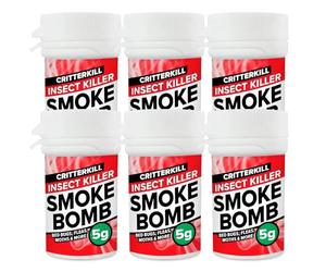 CritterKill 5g Professional Flea Killer Smoke Bomb Fogger 6 Pack - Targets Fleas in Carpets, Pet Bedding and More - Treats 240m3