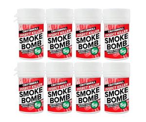 CritterKill 5g Professional Flea Killer Smoke Bomb Fogger 8 Pack - Targets Fleas in Carpets, Pet Bedding and More - Treats 320m3