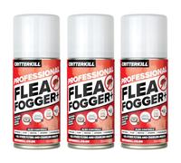 CritterKill Professional Flea Killer Smoke Fogger 150ml 3 Pack - Total Release Automatic One Shot Fogging Insecticide for Fleas - Kill Fleas Quickly in the Home
