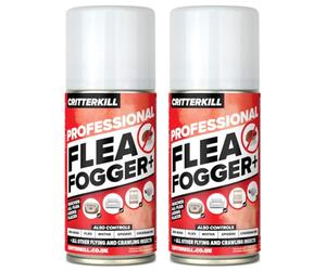 CritterKill Professional Flea Killer Smoke Fogger 150ml Twin Pack - Total Release Automatic One Shot Fogging Insecticide for Fleas - Kill Fleas Quickly in the Home