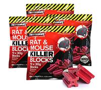 CritterKill Rat & Mouse Killer Poison Blocks 300g - Rat and Mouse Poisoning Sachets - All Weather Block Bait (1200g)