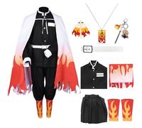 Crittygo Adults Anime Cosplay Costume Set, Kimono Outfits Men Women, Tanjiro Cosplay Cloak for Halloween Carnaval Pretend Play Fancy Dress