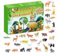 Crittygo Animals Advent Calendar 2025, 24 Days Christmas Countdown with Wild Animal Figurine Toys, Zoo Animals Advent Calendars Xmas Surprise Gift for Boys and Girls