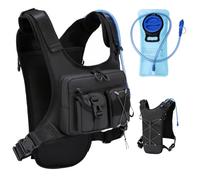 Criuage USA Original Patent Running Hydration Vest Backpack, Lightweight Chest Pack with 2.0L Water Bladder Bag Daypack for Hiking Running Cycling Race Marathon for Women Men (Black V2, Standard)