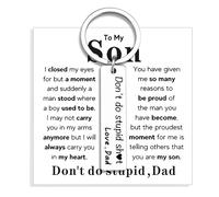 Crizaor Funny Don'T Do Stupid Keychain Gifts For Teen Daughter Son From Mom Dad, Silver-son Dad, S