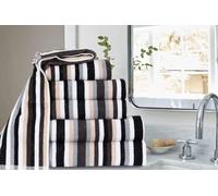 Crizzio Royal Victorian Pure100% Cotton Stripe Quality 550 GSM Bath Towel, Bath Sheet and Bale Sets(Black, 2x Hand Towel)