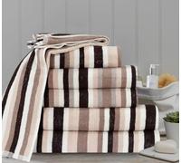 Crizzio Royal Victorian Pure100% Cotton Stripe Quality 550 GSM Bath Towel, Bath Sheet and Bale Sets(Brown, Bath Towel)