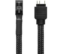 CRJ 3-Pin ARGB Lighting Adapter Cable - 6-inch (15cm) Premium Black Sleeved, for Corsair iCUE Commander and Node 3-Pin RGB Lighting