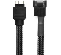 CRJ 4-Pin RGB Lighting Adapter Cable for NZXT Fans - 12-inch (30cm), Black Sleeved - Connect 4-Pin RGB NZXT Fans to Standard 3-Pin ARGB Headers