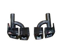 CRJIMX 1 Pair AMG Racing Car 304 Stainless Steel Exhaust Tail Pipe Muffler Tips Tail Throat For Mercedes For Benz ML W166 GL X166 2011 2012 2013(BLACK,H type)