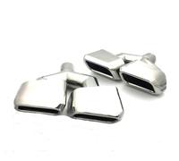 CRJIMX 1 Pair AMG Racing Car 304 Stainless Steel Exhaust Tail Pipe Muffler Tips Tail Throat For Mercedes For Benz ML W166 GL X166 2011 2012 2013(Silver,Y type)