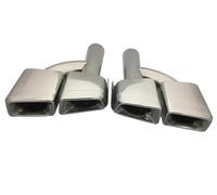 CRJIMX 1 Pair AMG Racing Car 304 Stainless Steel Exhaust Tail Pipe Muffler Tips Tail Throat For Mercedes For Benz ML W166 GL X166 2011 2012 2013(Silver,H type)