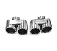 CRJIMX 1 Pair Exhaust Pipe Muffler Tailpipe For B&MW 3 Series G20 G21 330i 330d 330e 2019+ Carbon Fiber Tail Throat Car Accessories(Stainless silver)