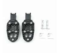 CRJIMX 1 Pair Universal Aluminum Alloy Adjustable Footrests For Motorcycle Scooter ATV E-Bike Multi Color(BLACK)