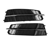 CRJIMX 1Pair Car Fog Lamp Racing Grill Honeycomb Hex Fog Light Grille Cover For A6 C7 S-Line 2015 2016 2017 2018 CRJIMX(Chrome Silver)