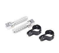 CRJIMX 1Pair Motorcycle Universal Pedals Folded Footrest Footpeg Motorcycles Mopeds Scooters Bicycle(Silver)