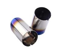 CRJIMX 2pcs Car Exhaust Pipe Chrome Stainless Steel Muffler Tip For Q7 TDI For Quattro 2006 2007 2008-2013 AUTO Accessories(Blue)