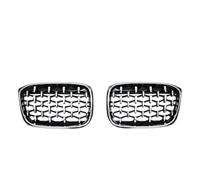 CRJIMX 2PCS Car Front Grills Kidney Grill For X3 G01 G08 X4 G02 2018-2021 Bumper Diamond Trim Racing Grille Meteor Styling(Sliver)