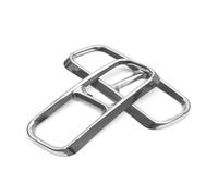 CRJIMX 2Pcs Car Rear Bumper Exhaust Muffler Tail Pipe Decorative Cover Trim For Q7 2016 2017 2018 2019 Stainless Steel(Silver)