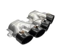 CRJIMX 2pcs/lot Quad Car Exhaust Tip For Benz W205 C205 S205 A205 C43 2019+ Muffler Tip Stainless Steel Tailpipe Exhaust System Nozzle(BLACK)