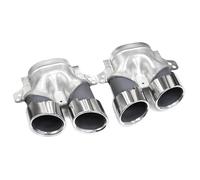 CRJIMX 2pcs/lot Quad Car Exhaust Tip For Benz W205 C205 S205 A205 C43 2019+ Muffler Tip Stainless Steel Tailpipe Exhaust System Nozzle(Silver)