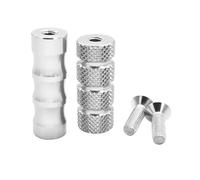 CRJIMX 2PCS Motorcycle CNC Universal M6 Racing Gear Shift Lever Peg Brake Pedal Shifter Foot Pegs Motorbike Footrests Footpeg Aluminum(Silver)