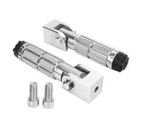 CRJIMX 2Pcs Otorcycle Foldable Foot Pegs Foot Rest Universal 8 Antislip Aluiniu Alloy For Bikes UTV Kart(Silver)