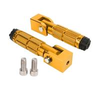 CRJIMX 2Pcs Otorcycle Foldable Foot Pegs Foot Rest Universal 8 Antislip Aluiniu Alloy For Bikes UTV Kart(Gold)