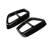 CRJIMX 2PCS/Set Stainless Rear Dual Exhaust Pipe Cover Trims Glossy Black For 5 Series G30 G31 2017 2018 2019 2020 2021 2022