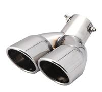 CRJIMX 3 inch exhaust tip dual Round Double Wall Polished Stainless Exhaust Tip 76mm Inlet(Bend)