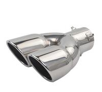 CRJIMX 3 inch exhaust tip dual Round Double Wall Polished Stainless Exhaust Tip 76mm Inlet(Straight)