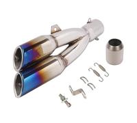 CRJIMX 38-51mm Universal Motorcycle Exhaust Muffler Dual Right Left Escape Double Down DB Killer For CBR1000RR For NMAX R6 CB650f(Style E)