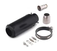CRJIMX 51 60mm Universal Motorcycle Exhaust Pipe Straight-through For Y&amaha Etc Racing Motorcycle Modification Accessories(Black Round,60MM)