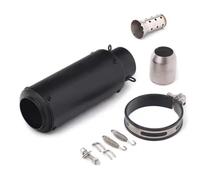 CRJIMX 51 60mm Universal Motorcycle Exhaust Pipe Straight-through For Y&amaha Etc Racing Motorcycle Modification Accessories(Black Round,51MM)