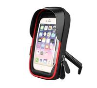 CRJIMX 6.4 Inch Waterproof Bicycle Phone Holder Stand Motorcycle Handlebar Mount Bag Cases Universal Bike Scooter Cell Bracket(RED,Rearview Mirror)