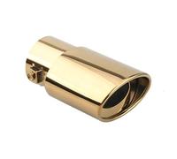 CRJIMX 6-Color 63mm Car Tailpipe Modification Universal Stainless Steel Muffler Tailpipe Cover Decoration Single Exhaust Pipe(Gold,Straight)